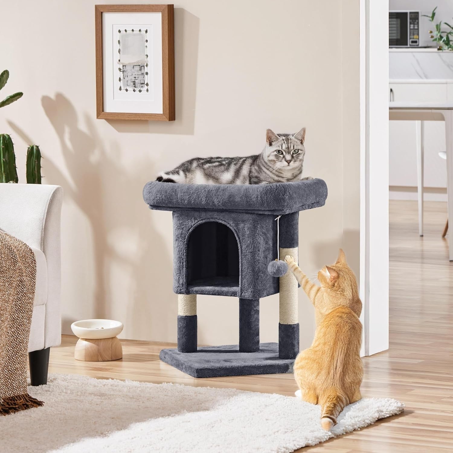 59cm Cat Tree Tower Scratching Post Condo Indoor Kitten Activity House