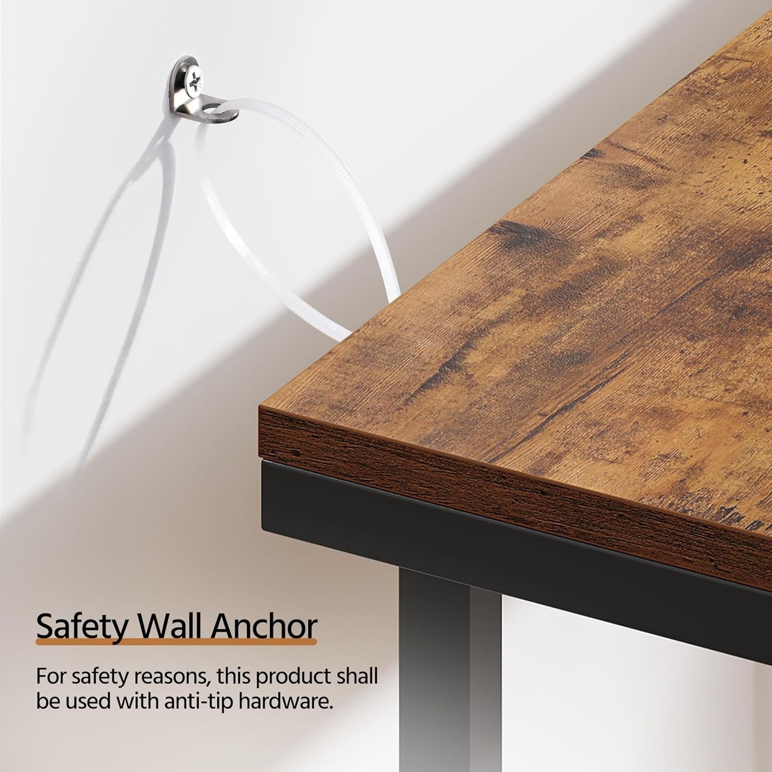 Slim Industrial Console Table 180cm with Wall Anchors & Scratch-Resistant