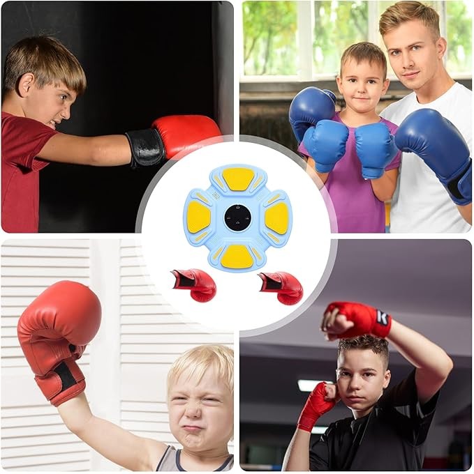 Wall Mounted Music Boxing Machine LED Punch Trainer Kids Adults Home Gym