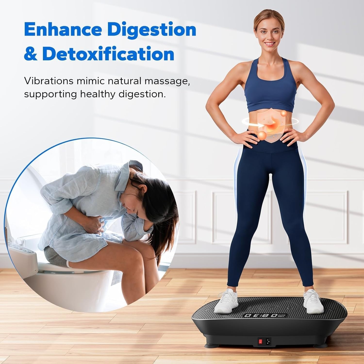 Quiet Compact Vibration Plate Exercise Machine 10 Speeds LED Home Trainer