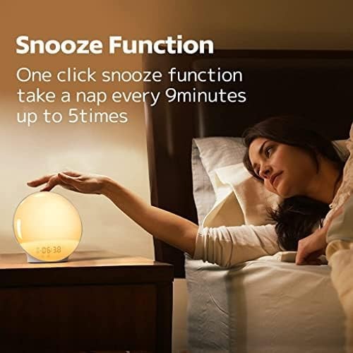 Sunrise Alarm Clock Wake Up Light White Noise FM Radio for Heavy Sleepers