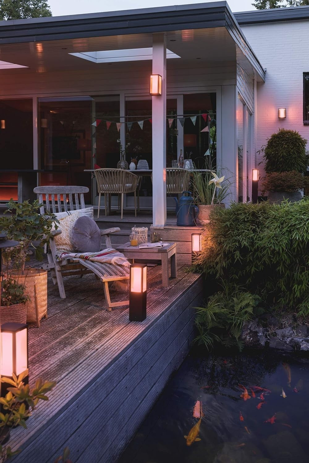 Slim Smart Garden LED Wall Light with Voice Control & Colour Ambiance