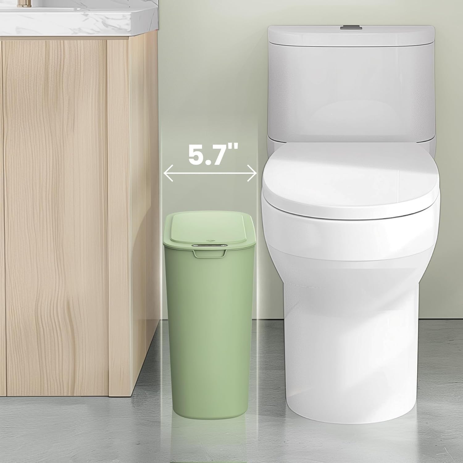 2.6G Touchless Motion Sensor Trash Can | Smart Bathroom Wast Bin