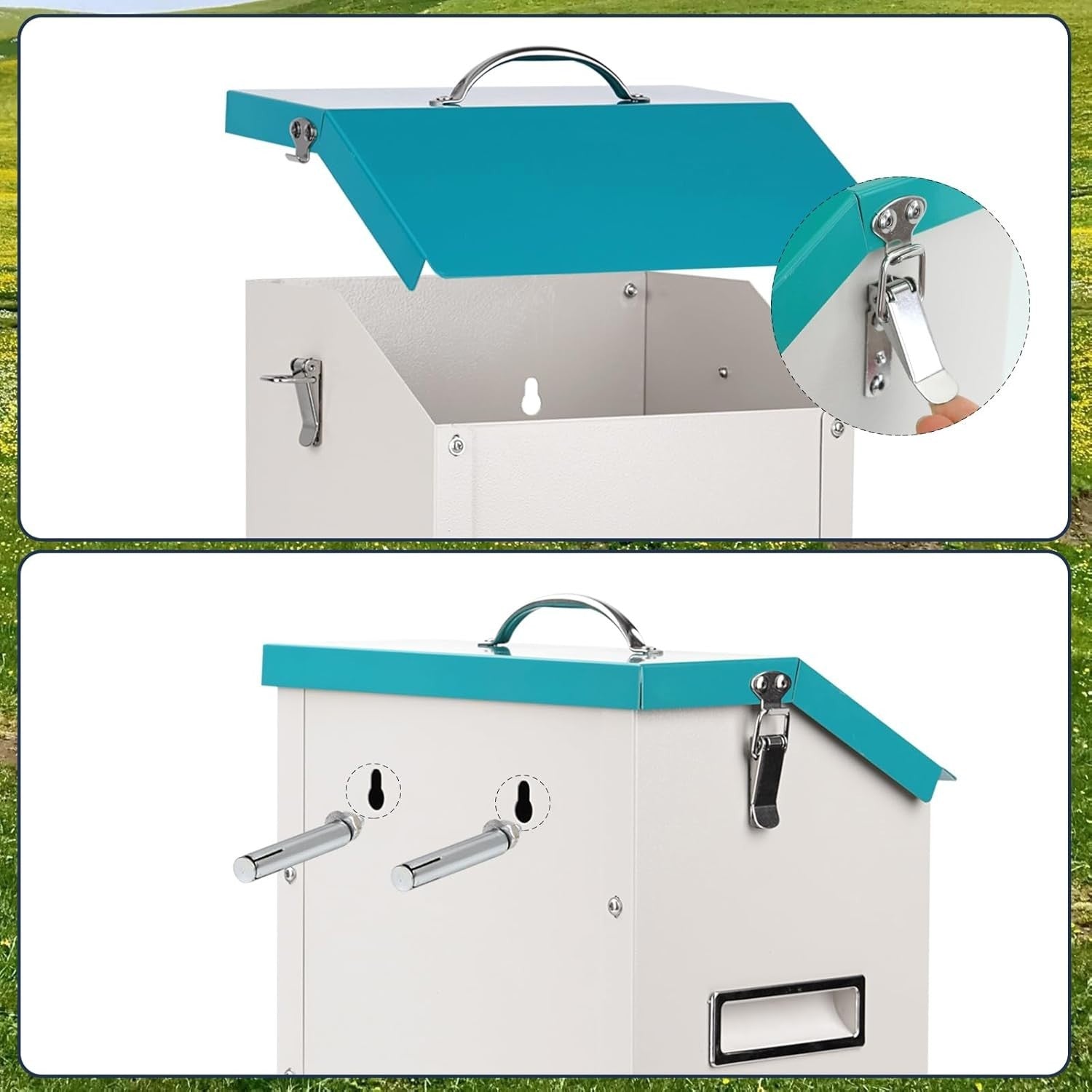 7kg Automatic Dog Feeder Rodent Proof Outdoor Food Storage Bin Red
