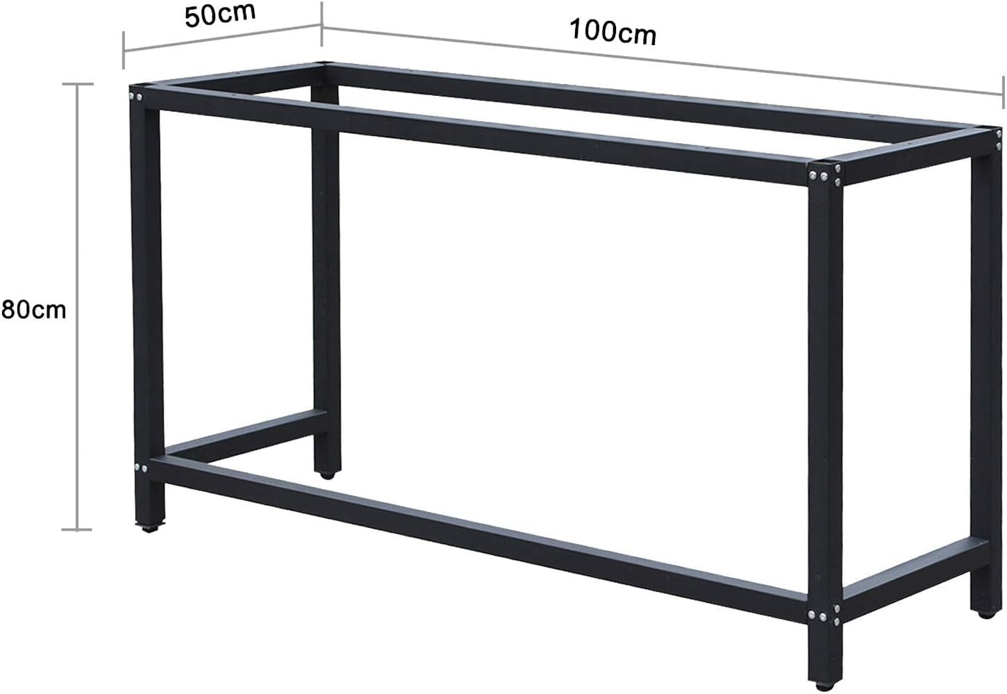 Heavy Duty Steel Workbench Frame 100x50x80cm Adjustable Table Base Garage