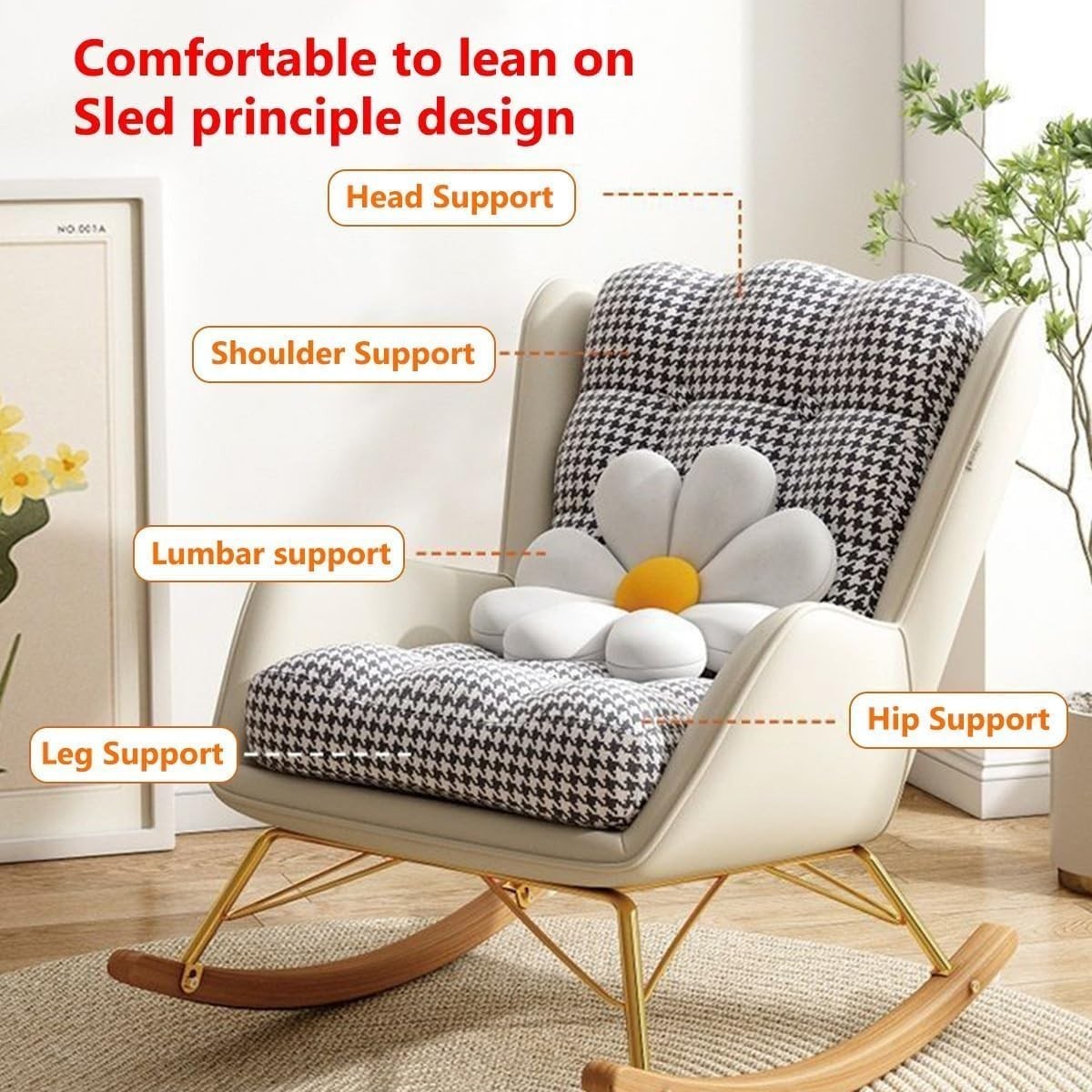 Modern Upholstered Rocking Chair with Footstool - Recliner, Cozy Relaxation Seat