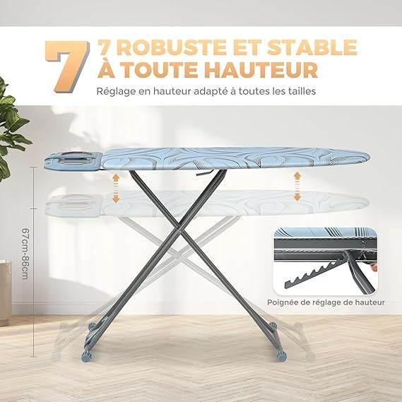 Ironing Board 115x38cm Adjustable Height Foldable Iron Rest