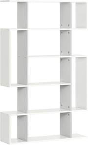 Modern 5-Tier Bookcase with 13 Shelves, Freestanding Storage Unit White