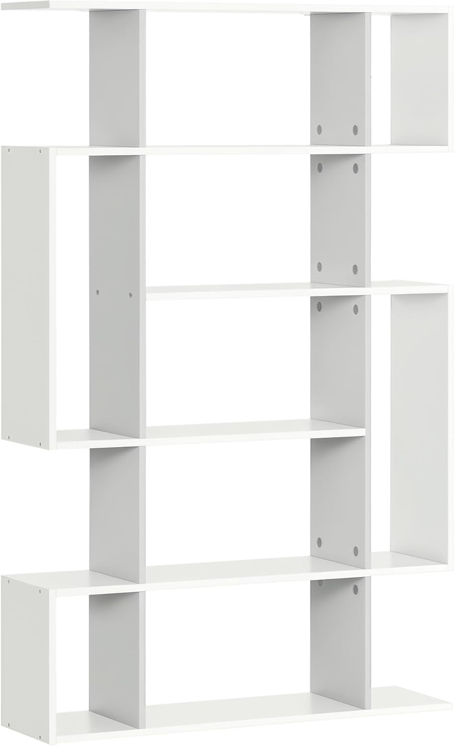 Modern 5-Tier Bookcase with 13 Shelves, Freestanding Storage Unit White