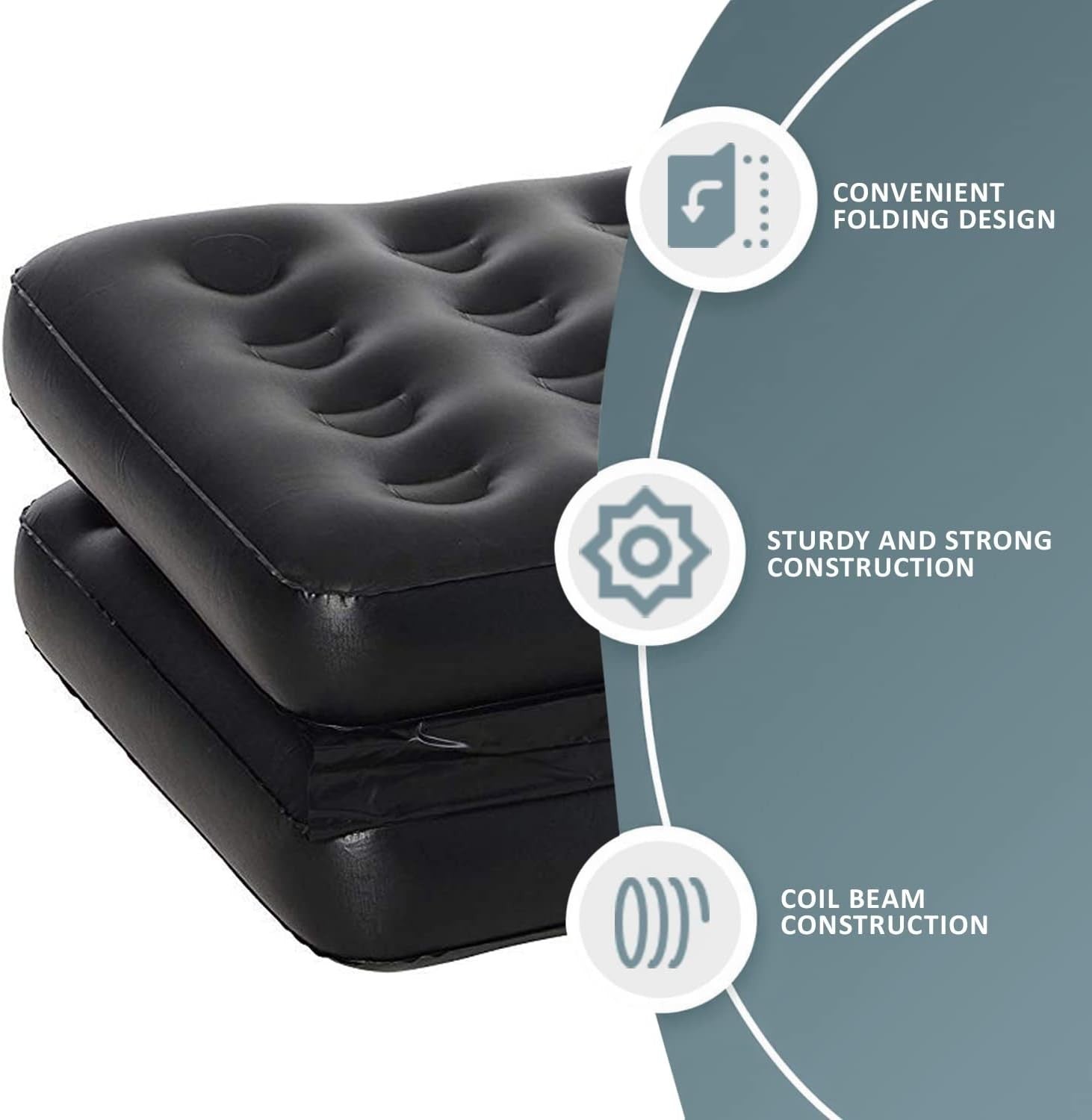 Double Inflatable Sofa Bed Air Couch Foldable Camping Indoor Outdoor