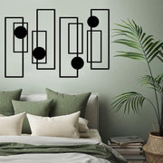 4PC Black Metal Wall Art Modern Geometric Decor Set