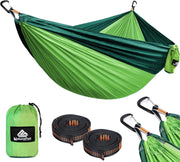 Heavy-Duty 300x200cm Nylon Camping Hammock w/ 2 Carabiners & Straps