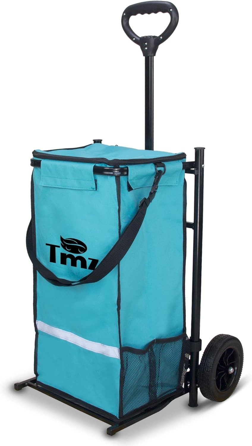 45L Folding Shopping Trolley Lightweight Grocery Cart Insulated Bag