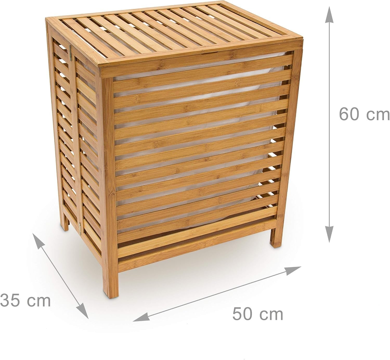 100L Natural Bamboo Laundry Hamper with Lid & Liner – Large Wooden Laundry Baske