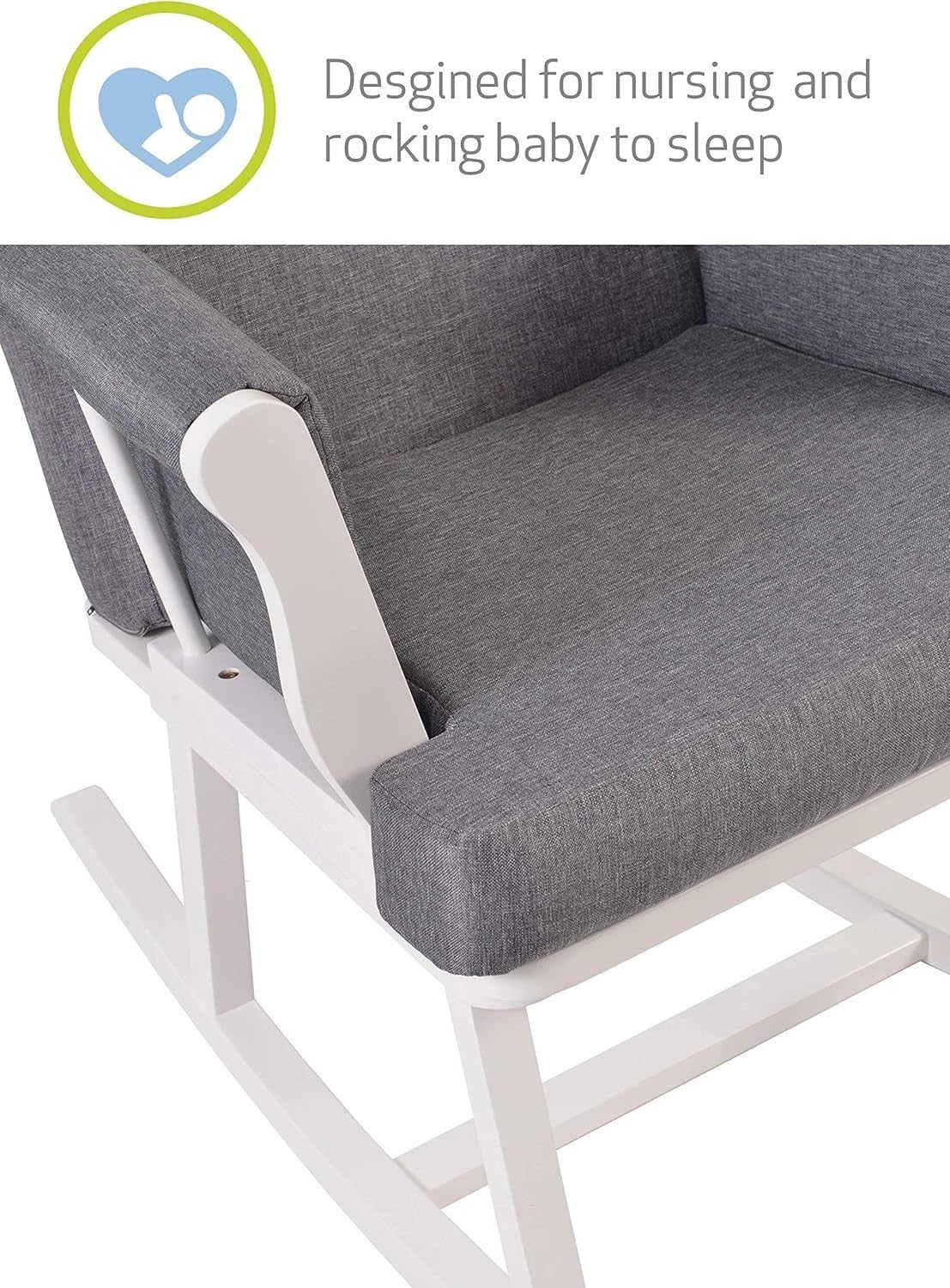 Compact Nursing Rocking Chair Linen Fabric | Baby Feeding Glider Seat