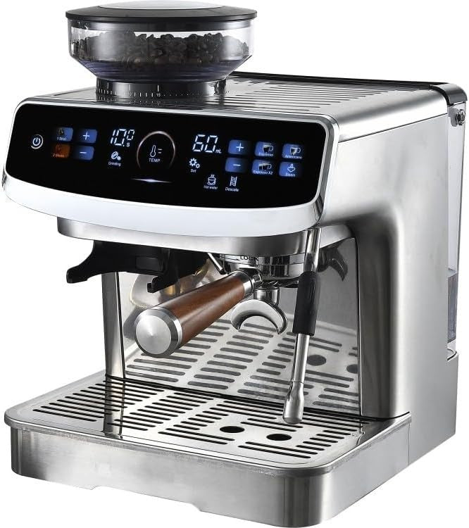 Commercial Espresso Coffee Machine 2.2L Pro Barista Maker with Burr Grinder