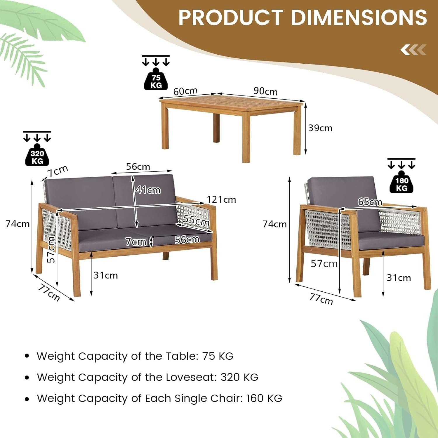 4PC Garden Rattan Sofa Set Outdoor Patio Furniture W/ Coffee Table