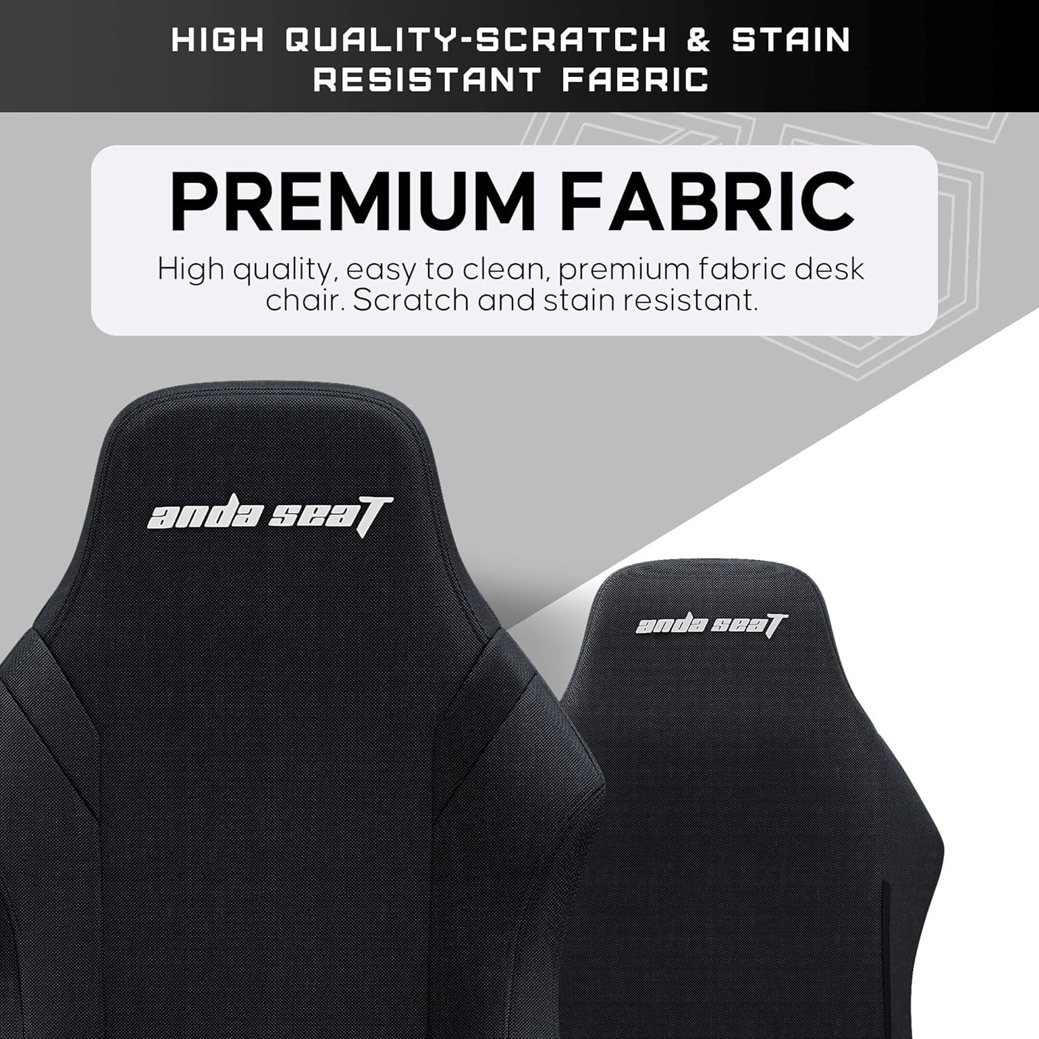 Large Fabric Gaming Chair Ergonomic Recliner Black