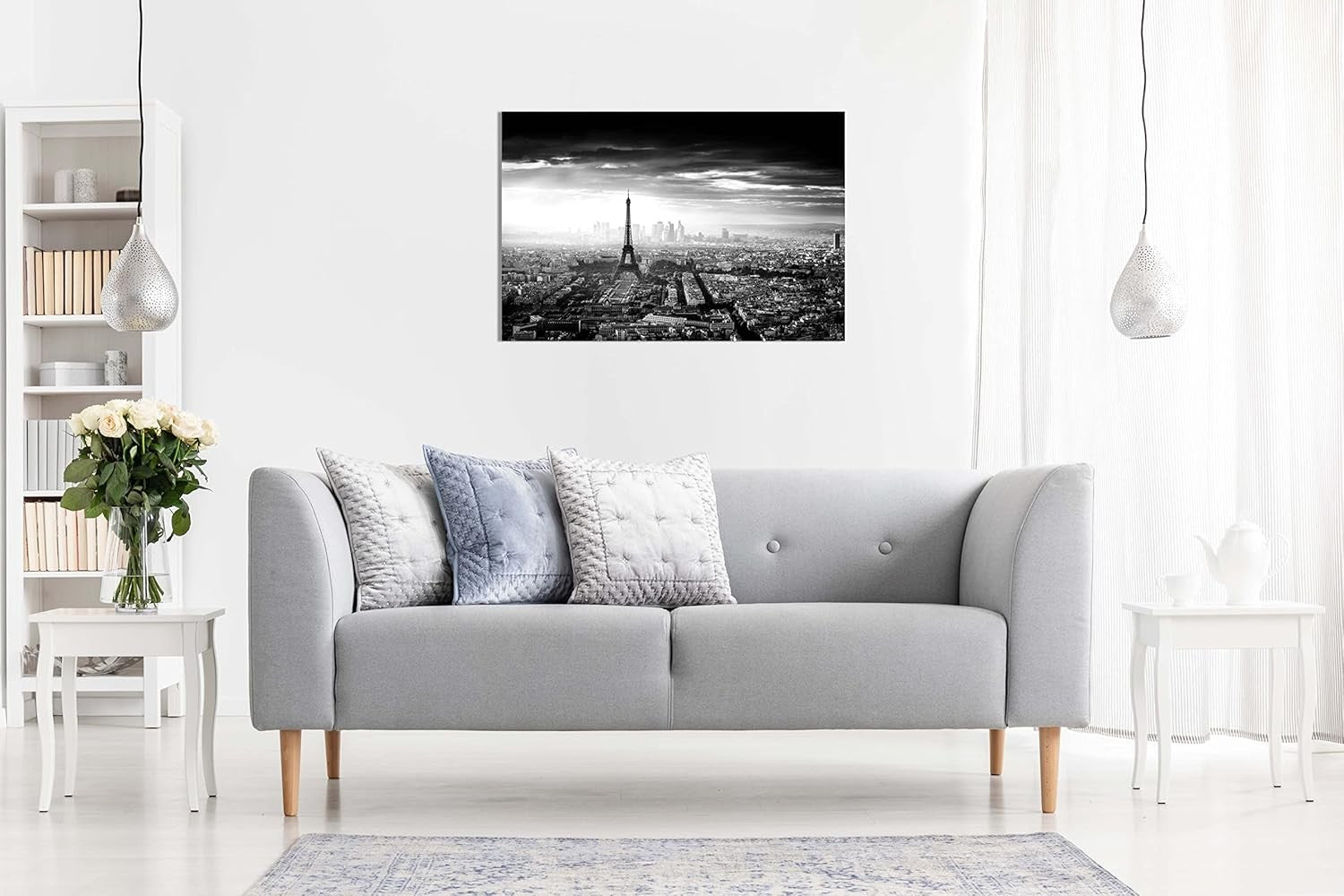Black White Panther Canvas Wall Art 24x16 Framed Paris