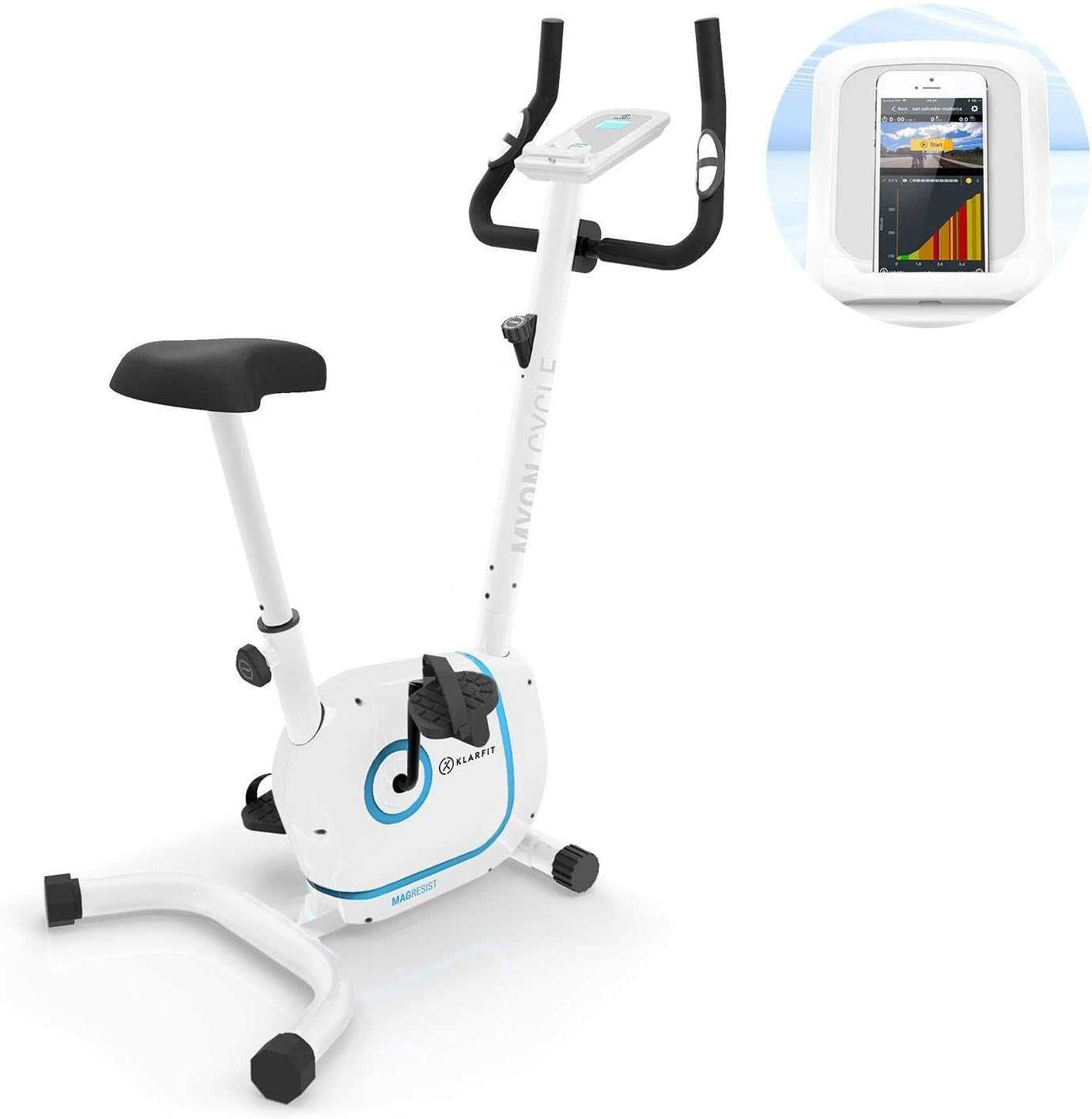 Foldable Magnetic Exercise Bike w/ 12kg Flywheel, LCD, Tablet Mount & 8 Levels