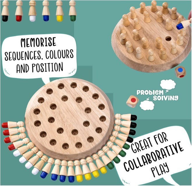 Wooden Memory Matchstick Game for Kids | Educational Brain Puzzle | Montessori