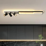 Modern LED Ceiling Light 3-Way Track Spotlight Dimmable 55W Black Fixture