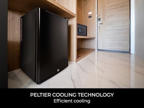 40L Lockable Minibar | Frost-Free, Adjustable Shelves, LED Light Black