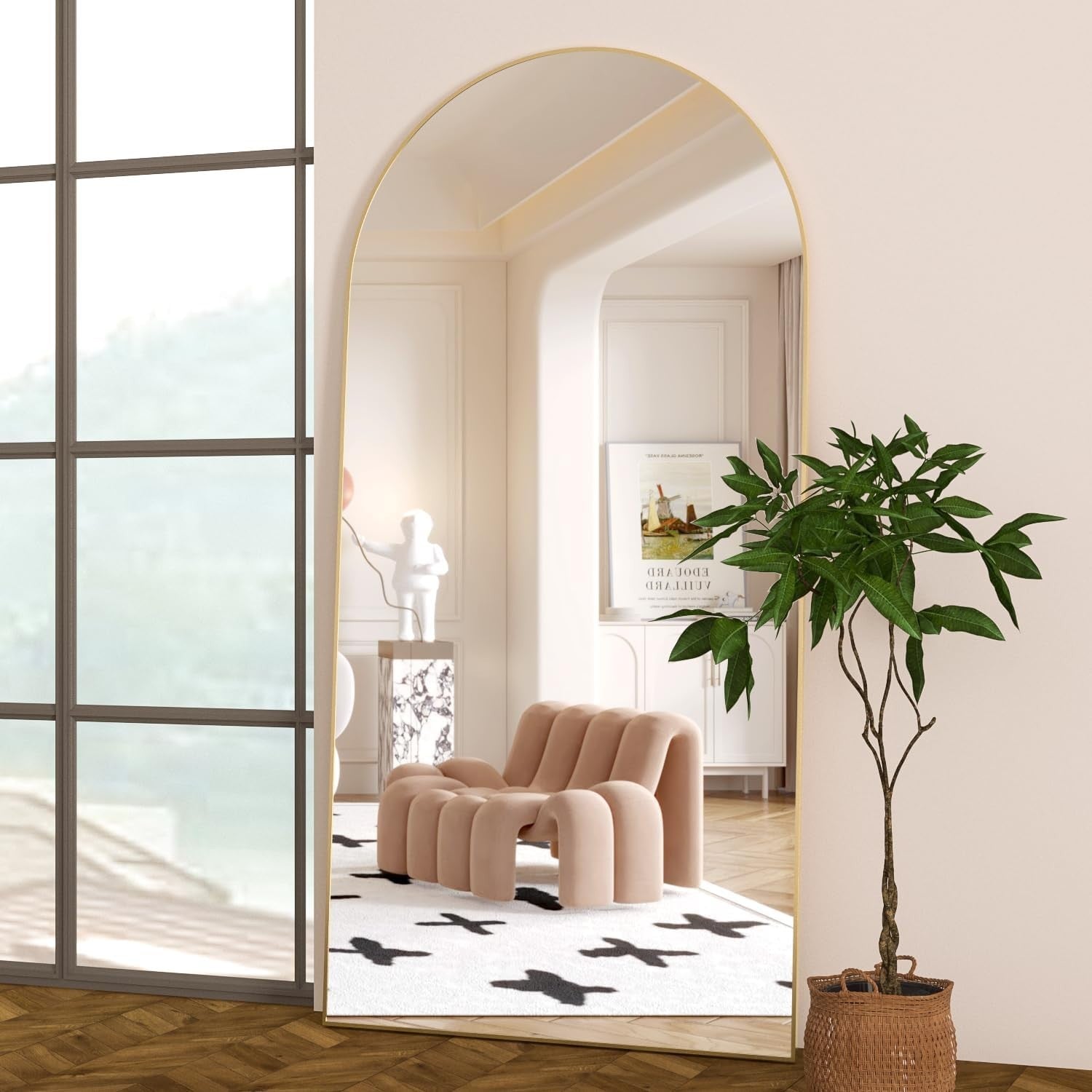 Gold Arch Full Length Mirror 180x80cm Standing Wall Leaning Bedroom Modern