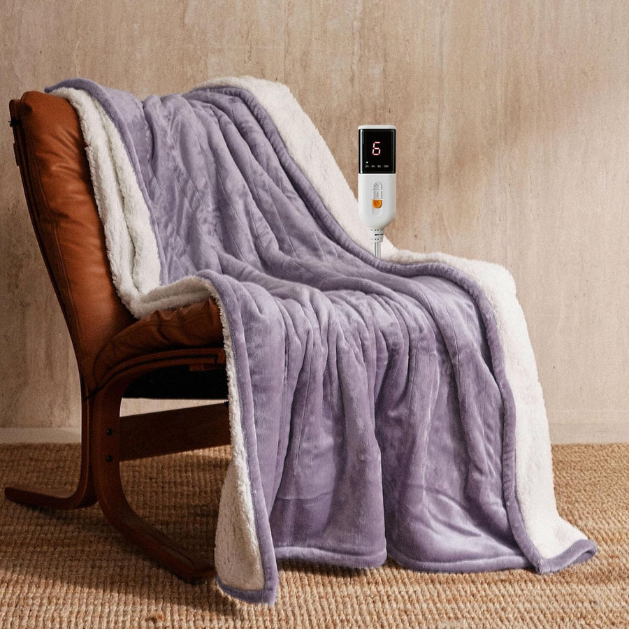 Electric Heated Throw Blanket 130x160cm 6 Heat Timer Washable Sofa Bed