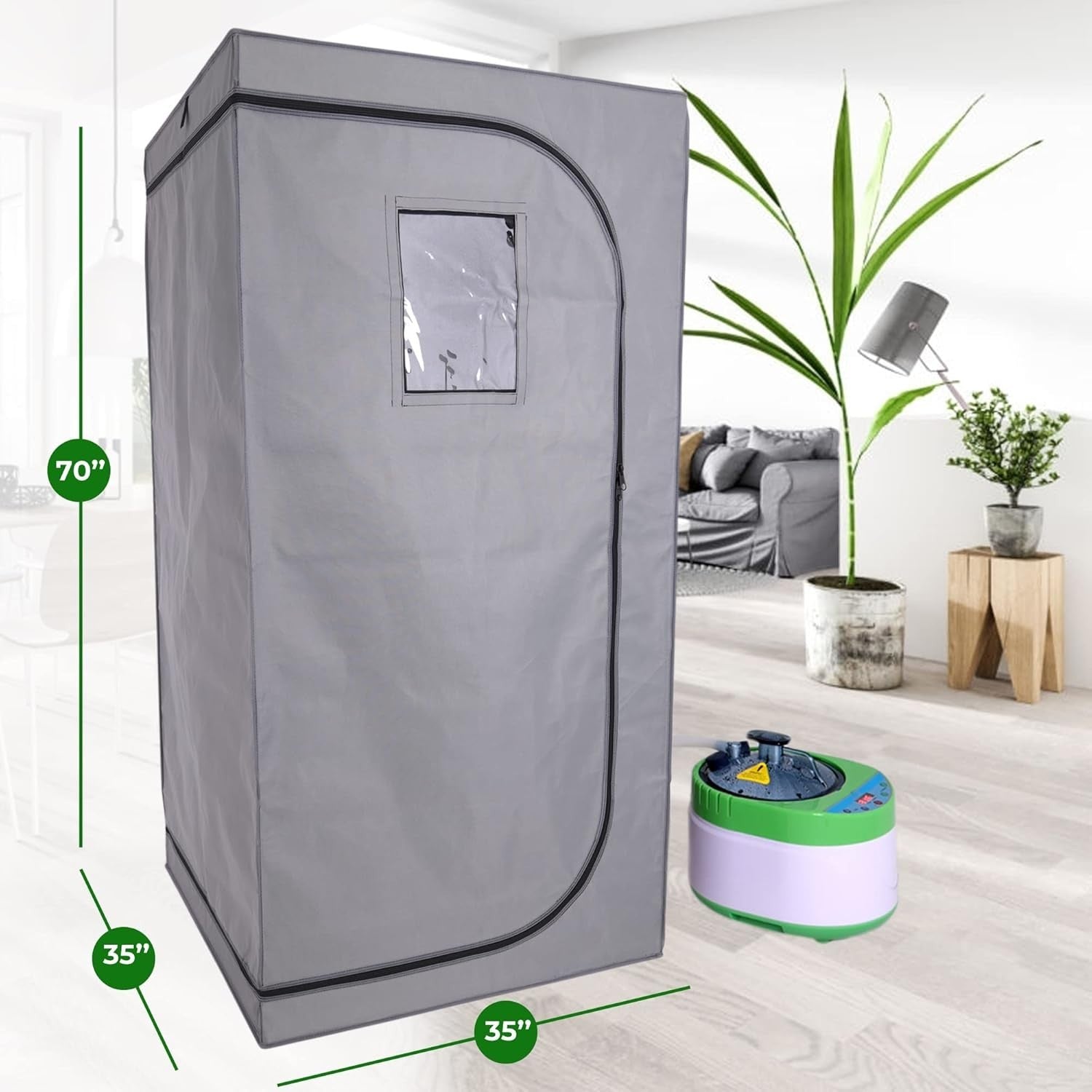 Portable Infrared Home Sauna Box – One-Person Steam Sauna with Chair & Foot Pad
