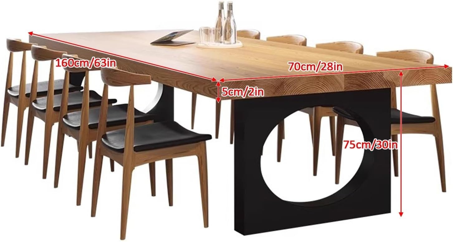 Solid Wood Rectangular Conference Table Large 6–10 Seat Meeting Desk