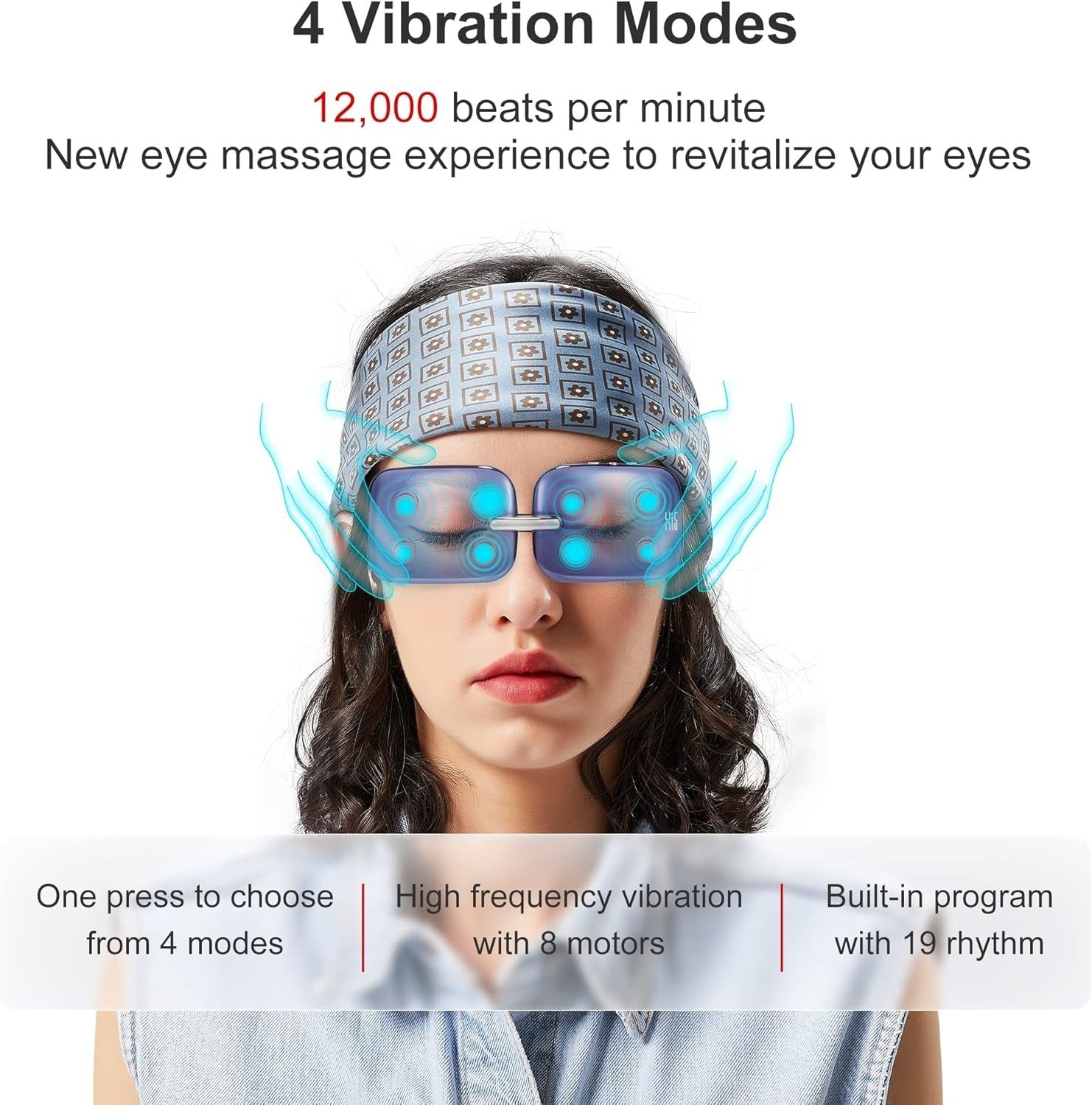 Foldable Heated Eye Massager Vibration Travel Sleep Therapy Set