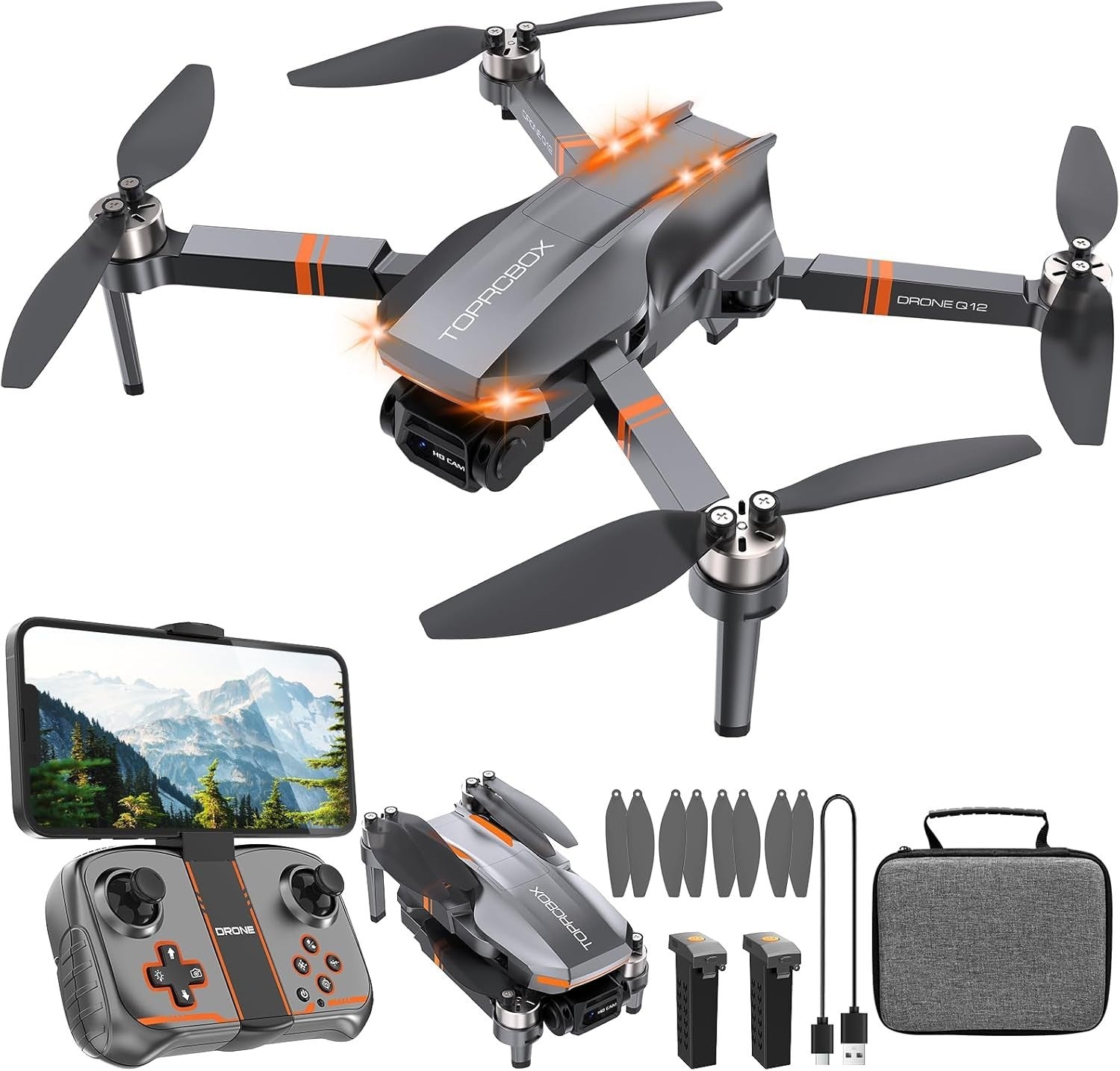 Brushless 4K Camera Drone for Kids & Adults, Foldable RC Quadcopter