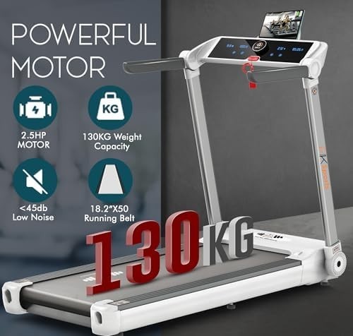 Foldable Home Treadmill 2.5HP 1-14 KM/H Shock Absorption Touchscreen