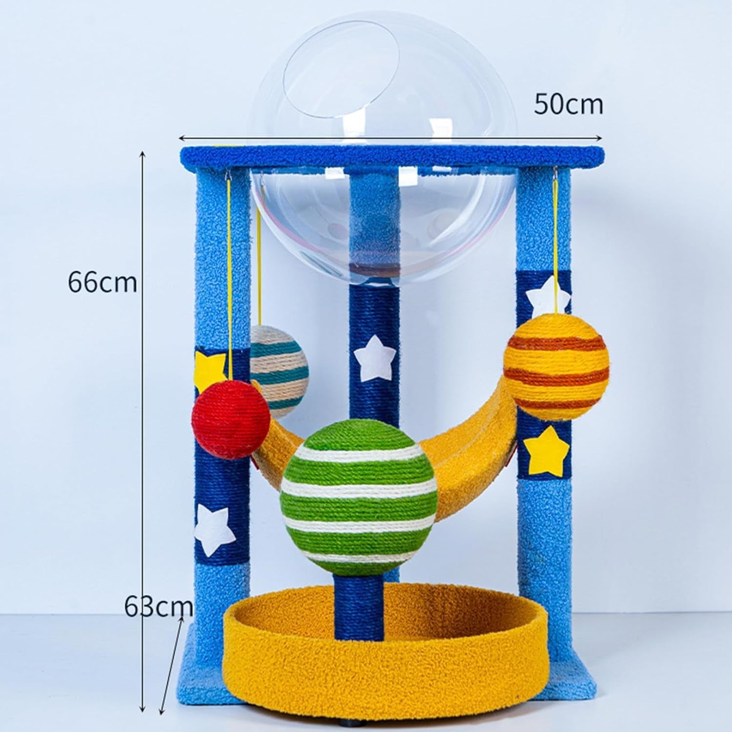 66cm Space Cat Tree Blue Moon Platform Capsule Condo Scratching Tower