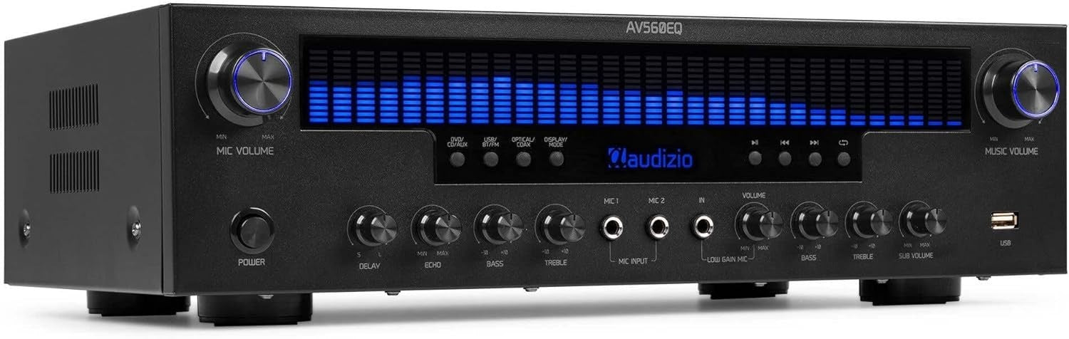 5.1 Home Cinema Amplifier 390W Bluetooth Karaoke USB FM