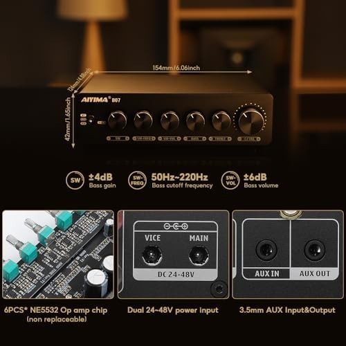 B07 2.1-Channel Bluetooth Amplifier 300Wx2+300W Subwoofer Bass Treble
