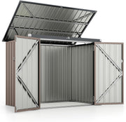 Metal Garden Storage Shed 6x3FT with Hydraulic Top, Double Doors & Lock Black
