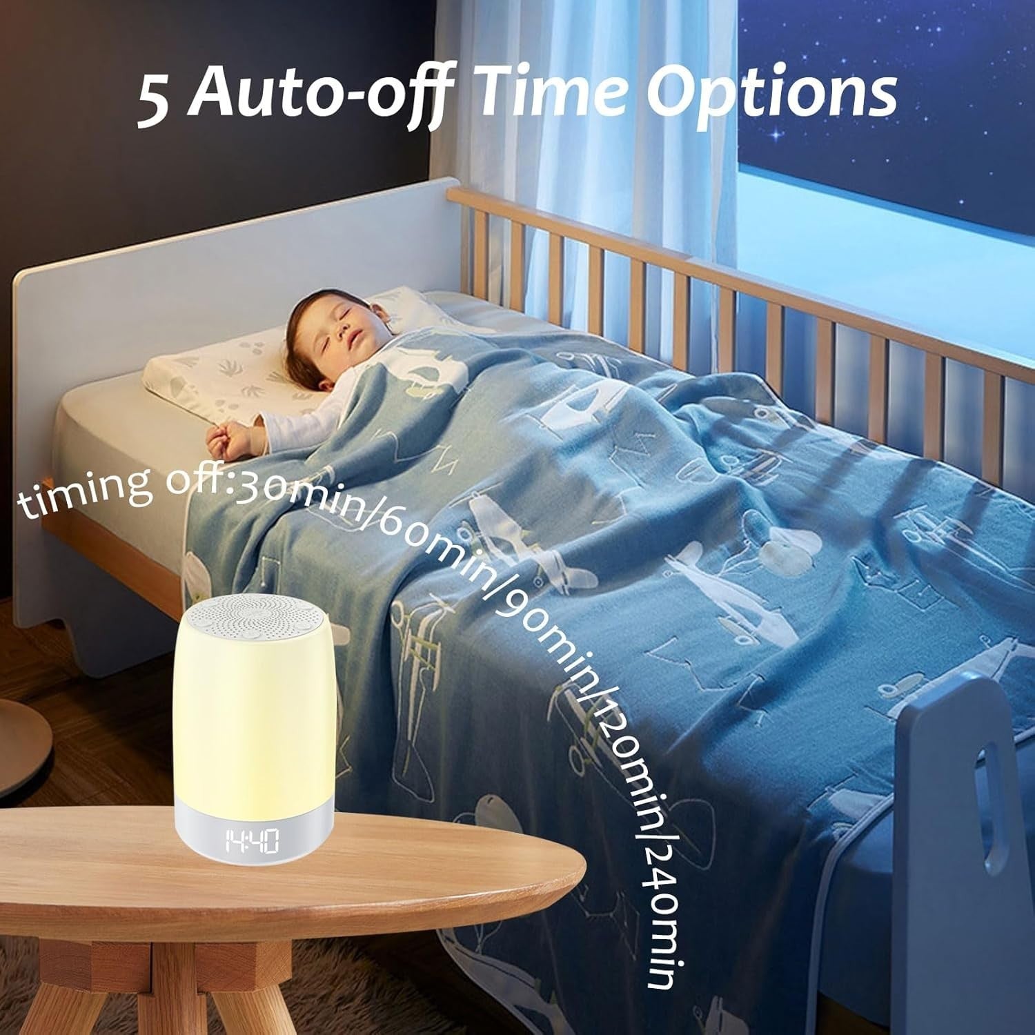 White Noise Machine with 32 Soothing Sounds & 8-Color Night Light