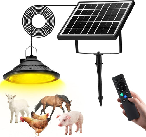 Solar Chicken Coop Light Timer LED 3 Color Dimmable IP66