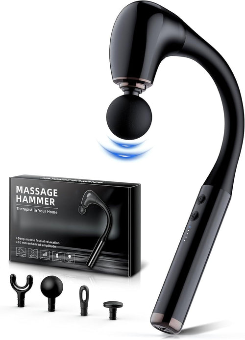 Deep Tissue Massage Gun with Extension Handle 10mm Percussion Back Pain Relief