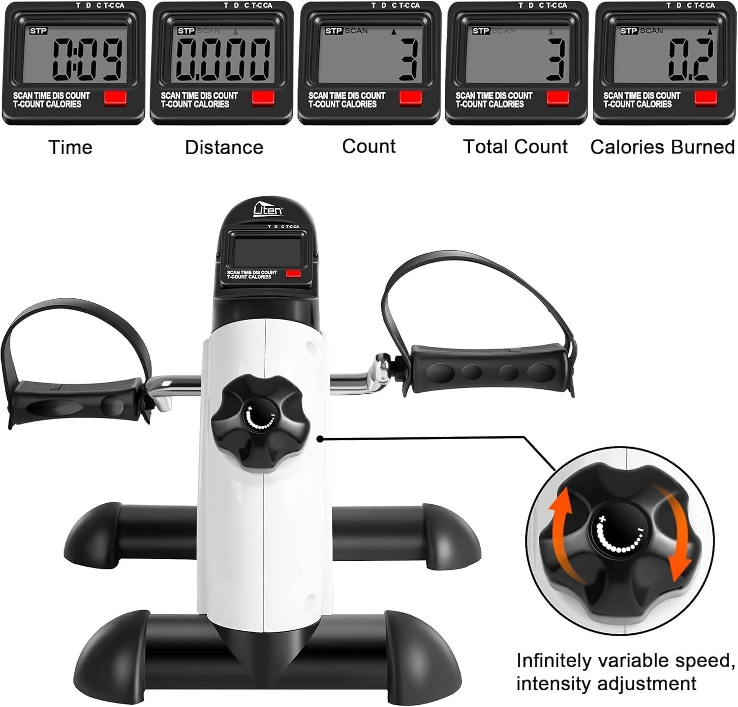 Mini Pedal Exerciser Under Desk Bike LCD Adjustable Resistance
