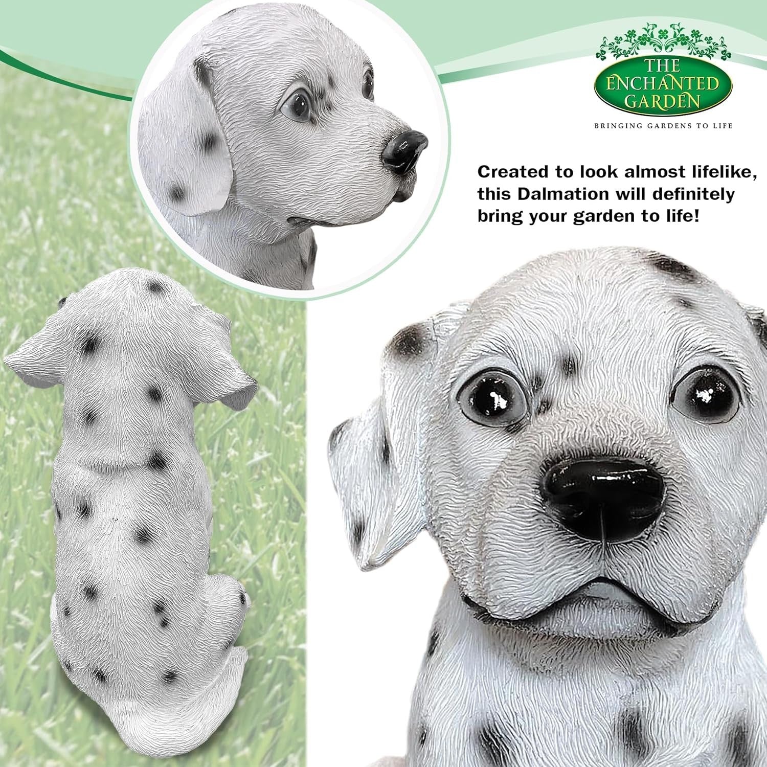 Dalmatian Dog Garden Ornament Resin Puppy Statue Patio Lawn Outdoor Decor Gift