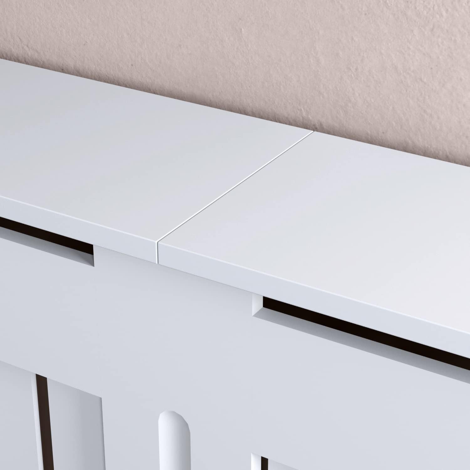 Extra Large Radiator Cover Cabinet White Slat MDF Modern Heater Shelf Home Decor