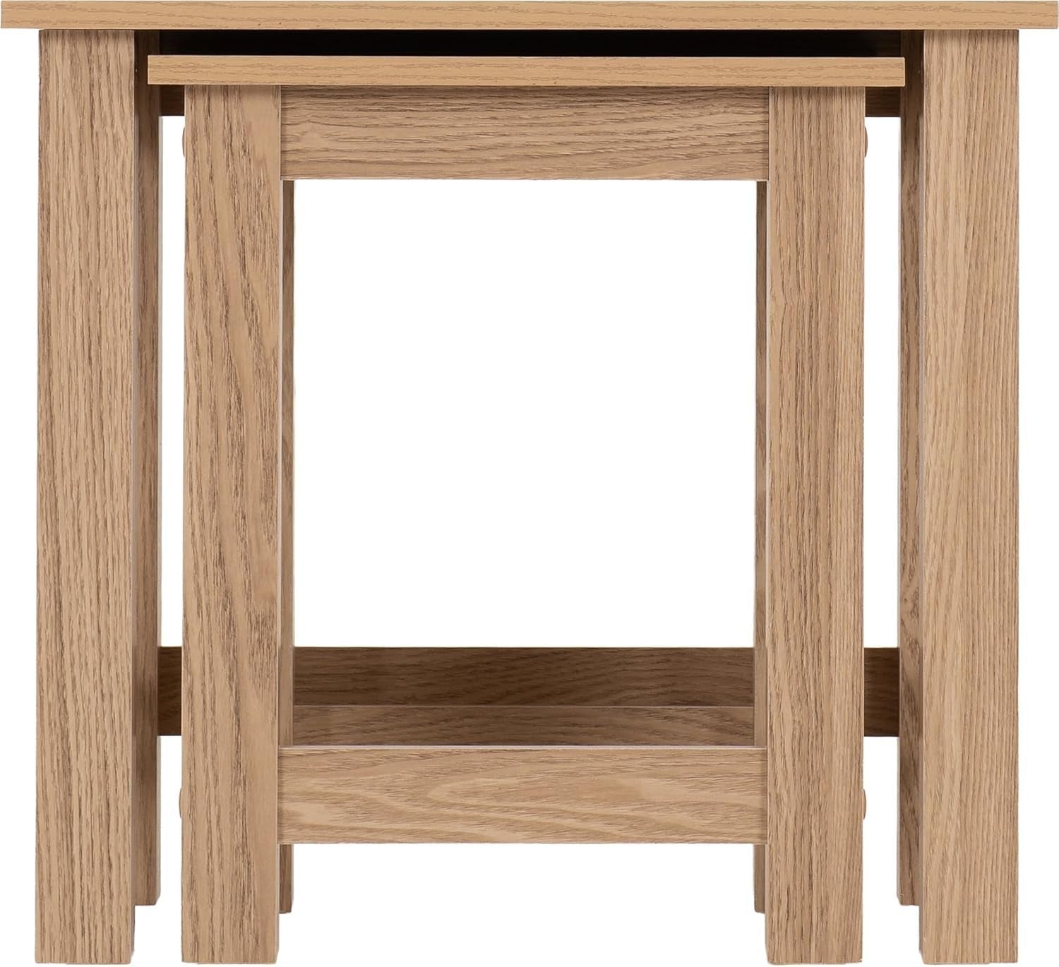 2X Space Saving End Tables | Rectangular Classic Nesting Side Lamp Table Set