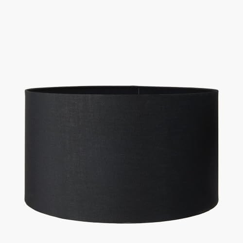 Black Drum Lampshade 40cm Cotton Cylinder Shade Table Floor Living Room Lamps