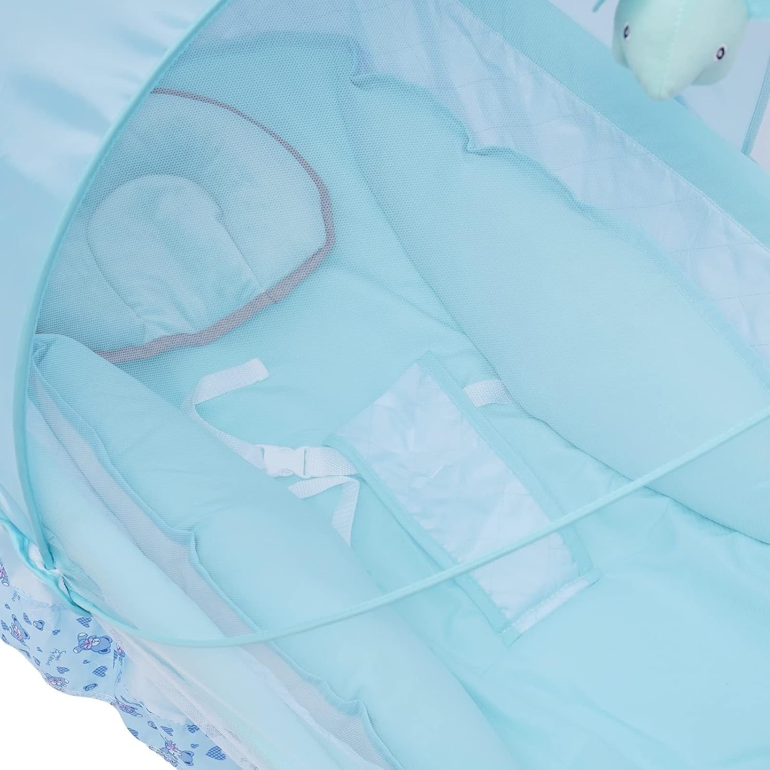 Electric Baby Cradle Rocking Swing Bassinet with Music Timer & Mosquito Net Blue