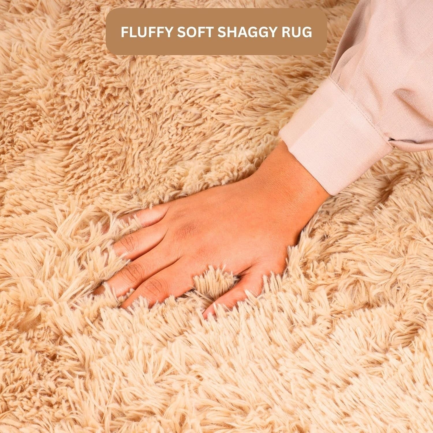 Beige Hallway Runner Rug 80x300cm Soft Fluffy Non-Slip Shaggy Carpet Long Area