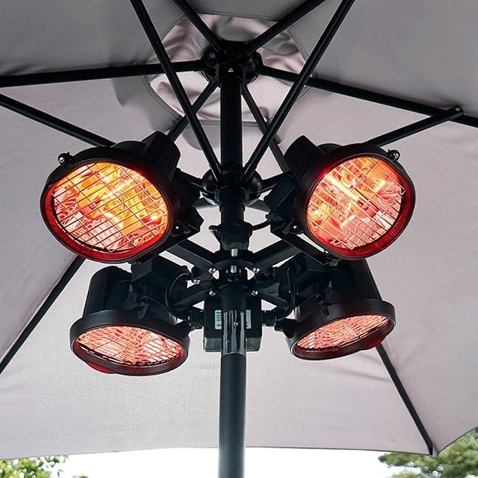 Outdoor Infrared Patio Heater 1800W Foldable 4 Panel Electric Gazebo Warmer