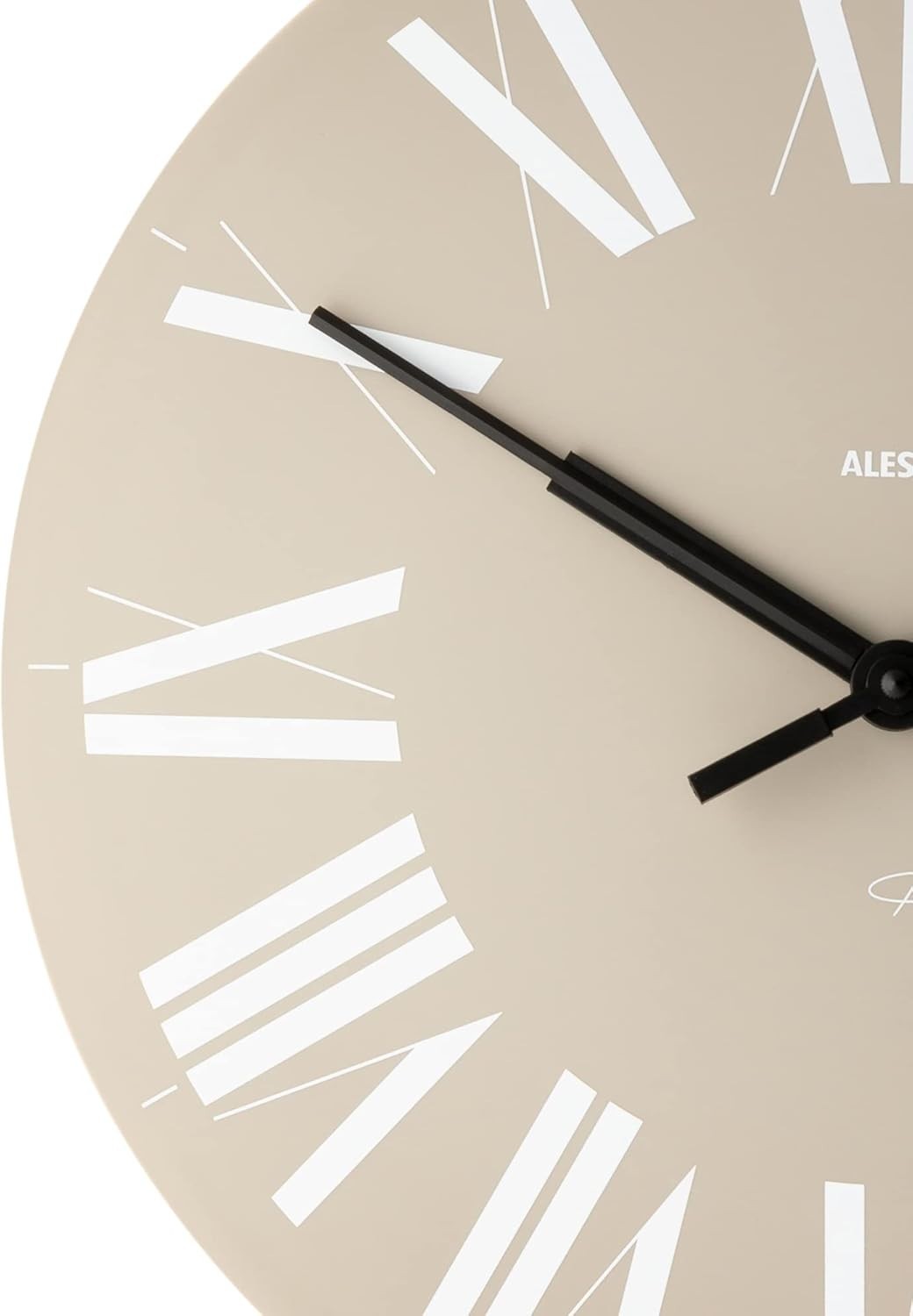 Grey Wall Clock 12" Silent Modern Quartz ABS Roman Numerals Home Decor